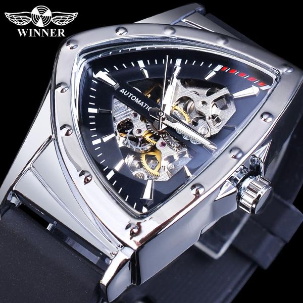 wristwatches winner sport style men's watches transparent mechanical watch triangle automatic military wristwatch with luminous pointer, Slivery;brown
wristwatches winner sport style men's watches transparent mechanical watch triangle automatic military wristwatch with luminous pointer, Slivery;brown