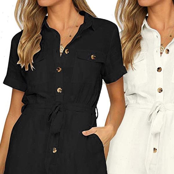 arrival womens rompers casual button down cuffed short sleeve boho playsuit jumpsuit fc drop, Black;white
arrival womens rompers casual button down cuffed short sleeve boho playsuit jumpsuit fc drop, Black;white