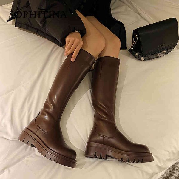 sophitina women winter boots platform warm genuine leather buckle boots plus size 34-43 fashion female knee-high shoes so915 210513, Black
sophitina women winter boots platform warm genuine leather buckle boots plus size 34-43 fashion female knee-high shoes so915 210513, Black