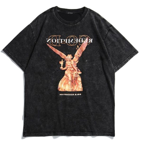 men's t-shirts hip hop men vintage washed oversized summer tshirts harajuku angel statue print streetwear casual loose short sleeve, White;black
men's t-shirts hip hop men vintage washed oversized summer tshirts harajuku angel statue print streetwear casual loose short sleeve, White;black