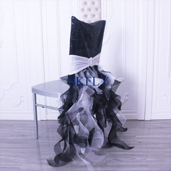 chair covers ch009b custom made fancy ruffles organza curly willow black sequin and white chiavari cover
chair covers ch009b custom made fancy ruffles organza curly willow black sequin and white chiavari cover