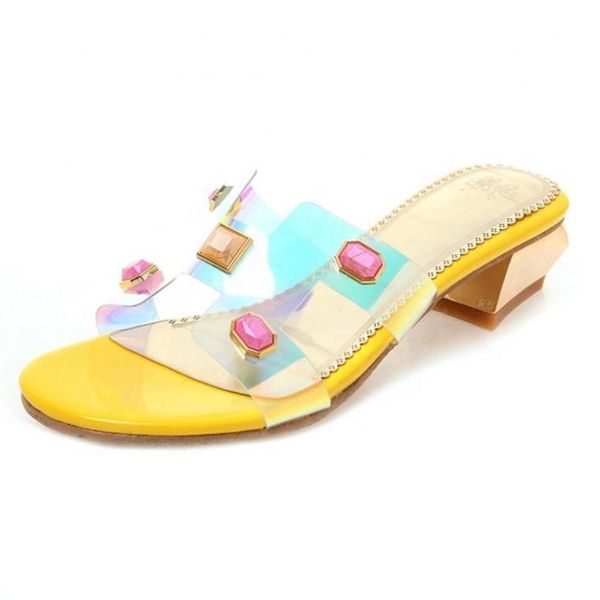 low square heels women slippers large size 48 big diamonds colorful pvc sandals shoes, Black
low square heels women slippers large size 48 big diamonds colorful pvc sandals shoes, Black