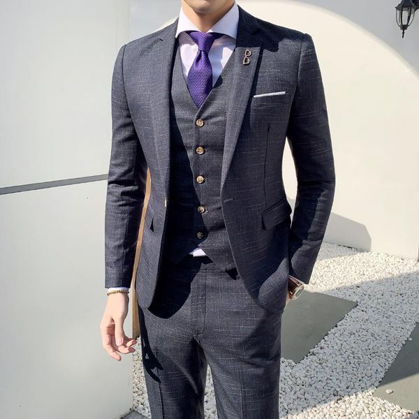 men boutique suits groom wedding dress formal set jackets+vest+pants 3-piece casual business blazers men's &, White;black
men boutique suits groom wedding dress formal set jackets+vest+pants 3-piece casual business blazers men's &, White;black