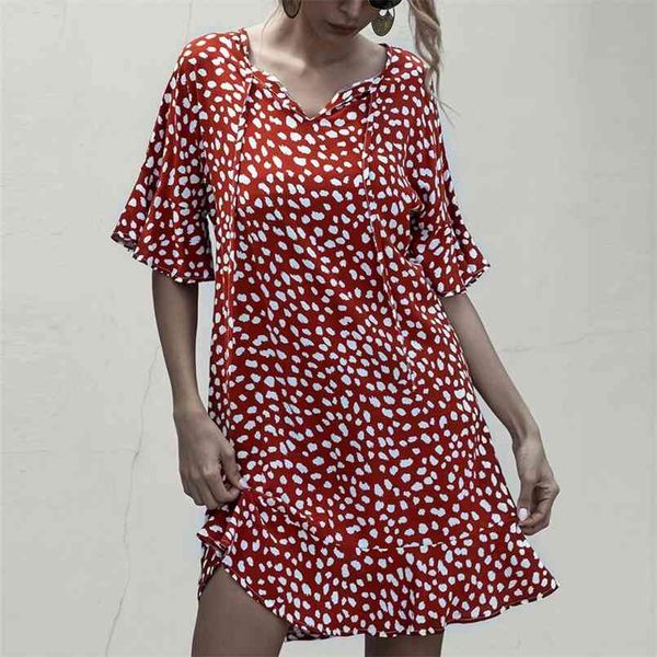 summer elegant ruffles print dot mini dress women halter v-neck short-sleeved ruffles sleeve dresses women sundresses 210508, Black;gray
summer elegant ruffles print dot mini dress women halter v-neck short-sleeved ruffles sleeve dresses women sundresses 210508, Black;gray