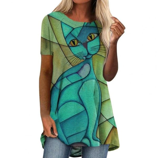 women's t-shirt comfortable o neck polyester cartoon printing women blouse for home plus size casual tees female summer tee, White
women's t-shirt comfortable o neck polyester cartoon printing women blouse for home plus size casual tees female summer tee, White