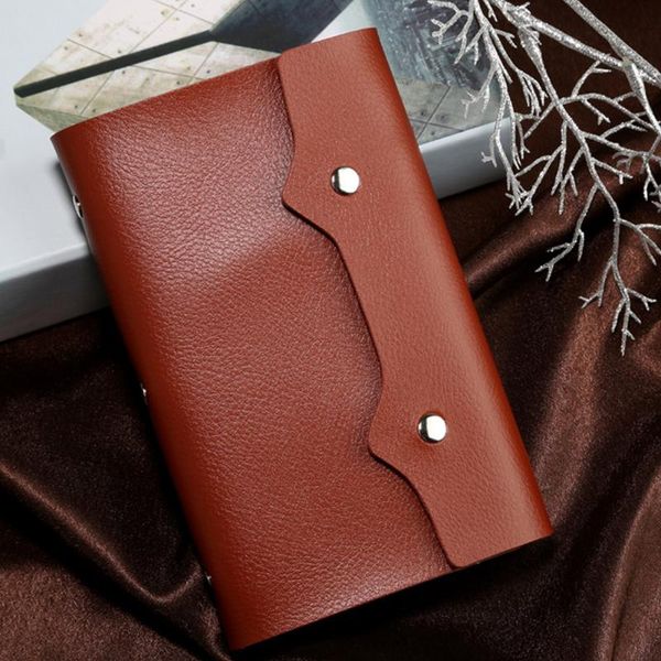 card holders gifts business travel solid color portable mini pu leather 108 slots storage with hasp fashion bag, Brown;gray
card holders gifts business travel solid color portable mini pu leather 108 slots storage with hasp fashion bag, Brown;gray