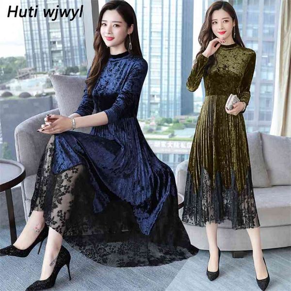 autumn winter plus size vintage lace maxi dresses korean women bodycon gold velvet midi dress party runway vestidos 210528, Black;gray
autumn winter plus size vintage lace maxi dresses korean women bodycon gold velvet midi dress party runway vestidos 210528, Black;gray