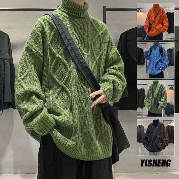 green men winter pullover turtleneck streetwear fisher sweater cable knit jumper oversized sweaters trends, Black
green men winter pullover turtleneck streetwear fisher sweater cable knit jumper oversized sweaters trends, Black