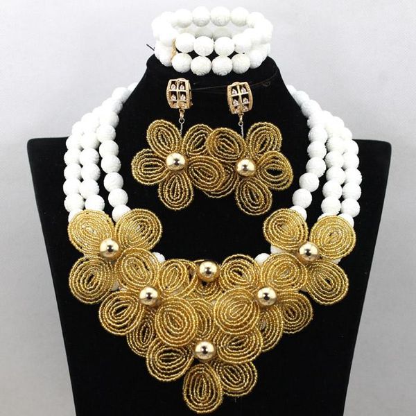 earrings & necklace graceful white coral african beads costume jewelry set chunky gold flower bracelet qw708, Silver
earrings & necklace graceful white coral african beads costume jewelry set chunky gold flower bracelet qw708, Silver