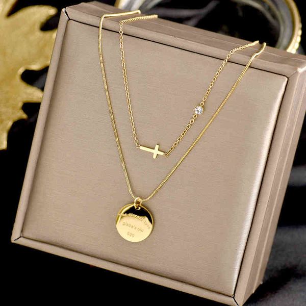 titanium steel tide necklace female niche design sense ins double-layer medal light luxury cross clavicle ch, Black
titanium steel tide necklace female niche design sense ins double-layer medal light luxury cross clavicle ch, Black