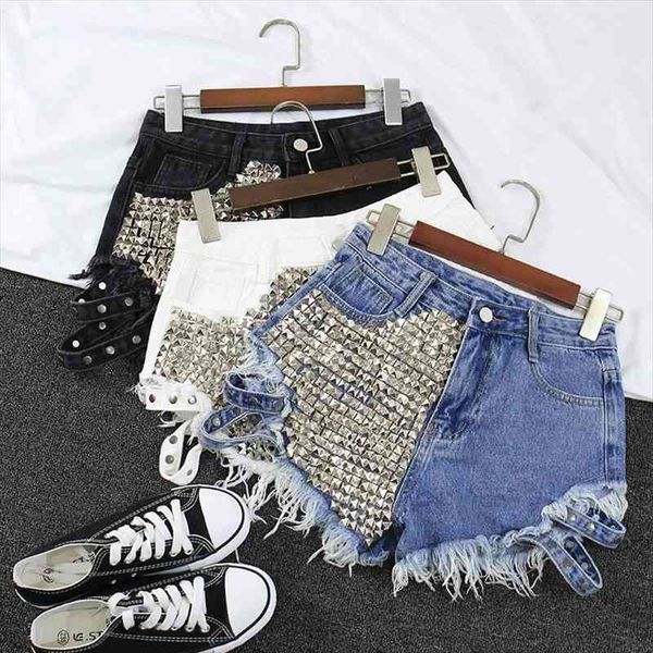 fashion brand vintage tassel women short rivet ripped high waisted jeans punk woman denim shorts, White;black
fashion brand vintage tassel women short rivet ripped high waisted jeans punk woman denim shorts, White;black