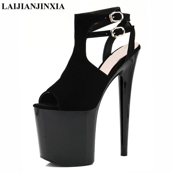 20cm high-heeled large size shoes super nightclub women's fish sandals high, Black
20cm high-heeled large size shoes super nightclub women's fish sandals high, Black