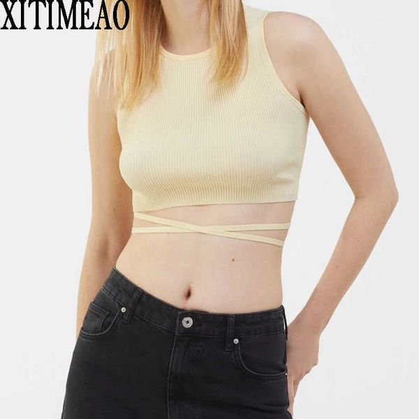 za women fashion summer vintage knitted lace up vest o neck sleeveless female solid color casual knitting short xitimeao 210602, White
za women fashion summer vintage knitted lace up vest o neck sleeveless female solid color casual knitting short xitimeao 210602, White