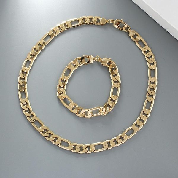 Earrings & Necklace Trendy Flat Figaro Chain For Women Hiphop Real Gold-plated Chunky Bracelets Men Fashion Jewelry Set Wholesale, Silver
Earrings & Necklace Trendy Flat Figaro Chain For Women Hiphop Real Gold-plated Chunky Bracelets Men Fashion Jewelry Set Wholesale, Silver