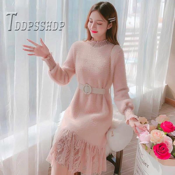 casual dresses 2021 stand collar fluff women dress patchwork autumn female, Black;gray
casual dresses 2021 stand collar fluff women dress patchwork autumn female, Black;gray