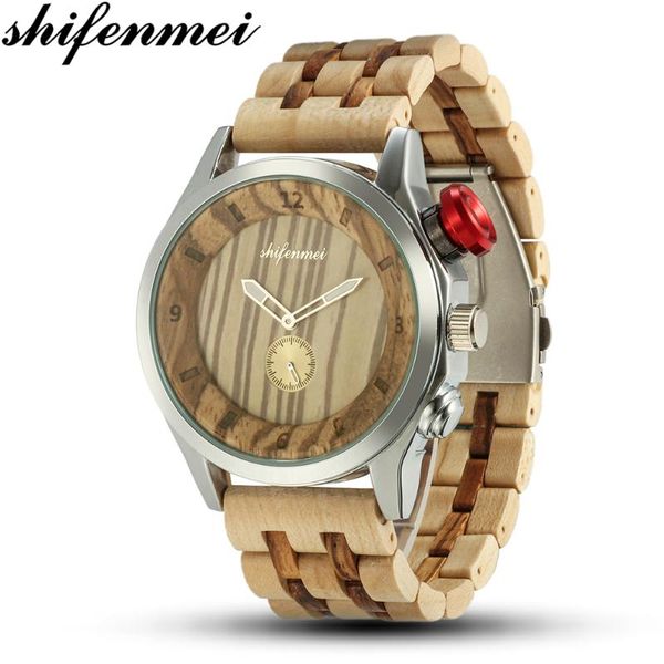 wristwatches shifenmei wood watch fashion casual brand waterproof quartz men military wooden sports watches man clock relogio masculino, Slivery;brown
wristwatches shifenmei wood watch fashion casual brand waterproof quartz men military wooden sports watches man clock relogio masculino, Slivery;brown