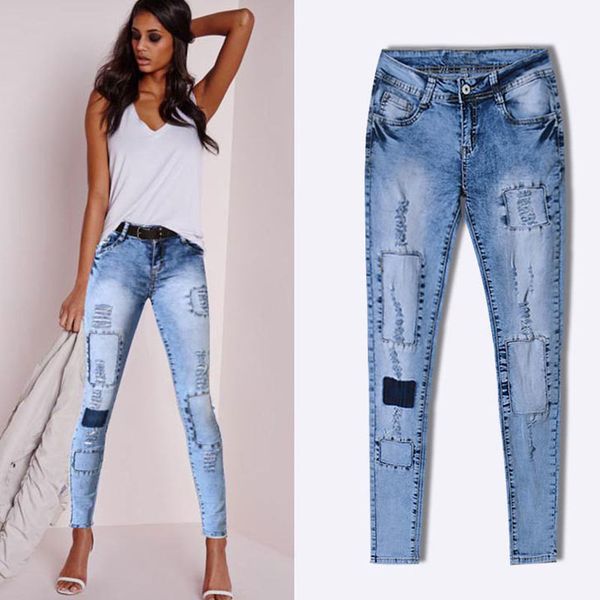 women's jeans pants zipper ripped for high waist hole long patch straight pencil panst plus size trousers 0n32, Blue
women's jeans pants zipper ripped for high waist hole long patch straight pencil panst plus size trousers 0n32, Blue