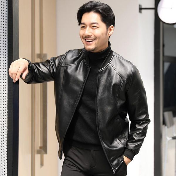 men's jackets motorcycle leather jacket men autumn spring zipper vintage pu stand collar solid outwear luxury jaqueta masculina, Black;brown
men's jackets motorcycle leather jacket men autumn spring zipper vintage pu stand collar solid outwear luxury jaqueta masculina, Black;brown