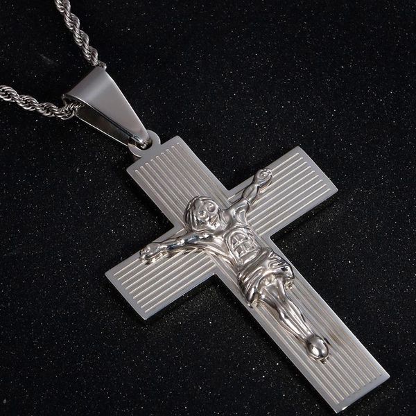 pendant necklaces cross jesus necklace charm for men stainless steel religious jewelry mens long women chokers friendship, Silver
pendant necklaces cross jesus necklace charm for men stainless steel religious jewelry mens long women chokers friendship, Silver