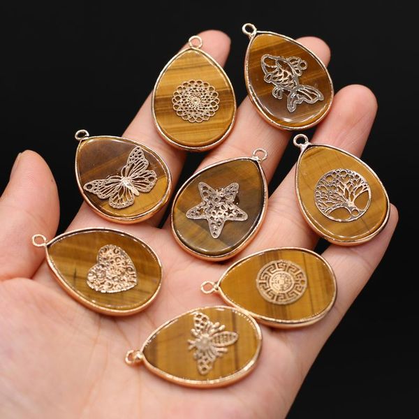 charms natural semi-precious stone pendant water droplets shape gilded edge tiger eye for jewelry making necklaces gift, Bronze;silver
charms natural semi-precious stone pendant water droplets shape gilded edge tiger eye for jewelry making necklaces gift, Bronze;silver