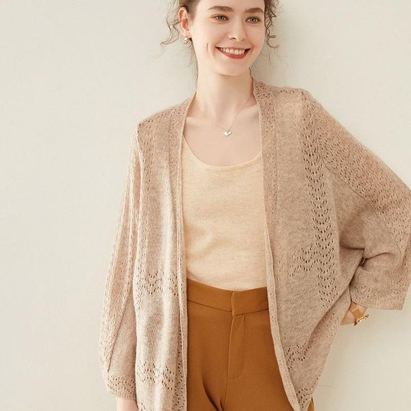 women's knits & tees spring 2021 outfits openwork wool knit cardigan style sweater coat, White
women's knits & tees spring 2021 outfits openwork wool knit cardigan style sweater coat, White