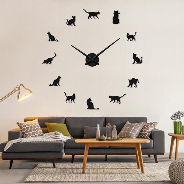wall clocks frameless cats silhouette art clock watch kittens 3d diy playful cat shape big needles girl room kit decoration
wall clocks frameless cats silhouette art clock watch kittens 3d diy playful cat shape big needles girl room kit decoration