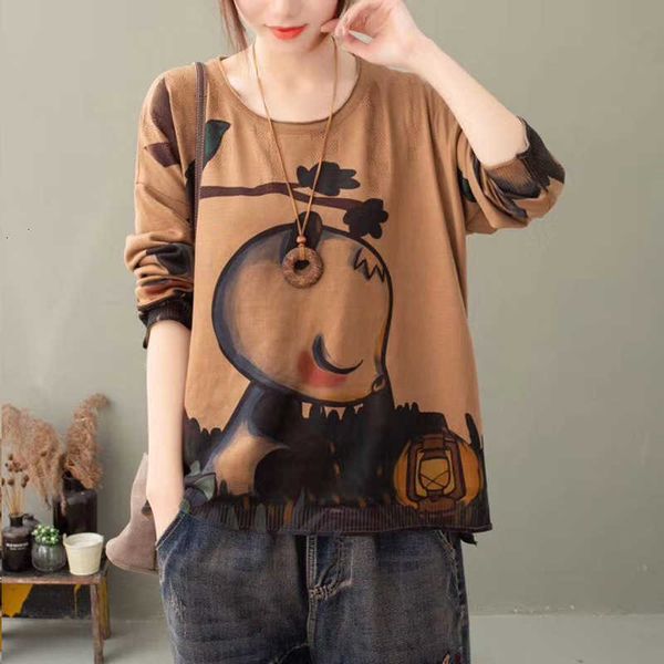 women's t-shirt women spring fashion korea style cartoon funny print long sleeve round neck oversized knitted tee office lady casual 2, White
women's t-shirt women spring fashion korea style cartoon funny print long sleeve round neck oversized knitted tee office lady casual 2, White