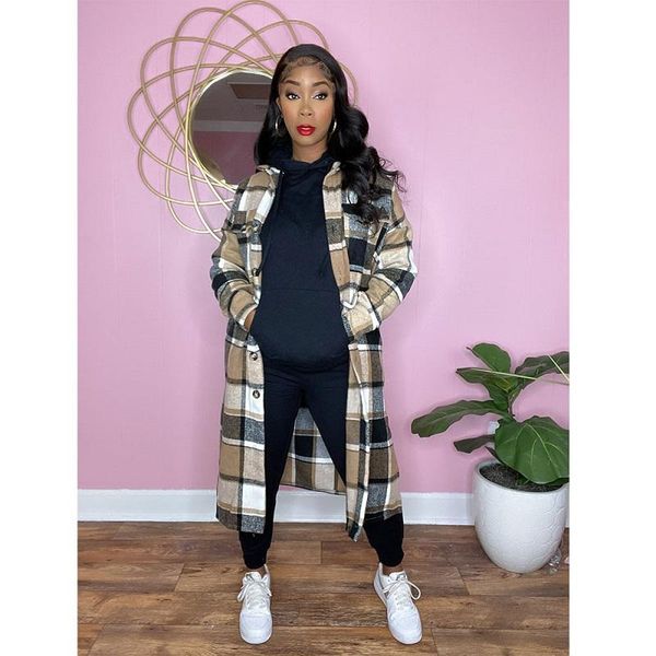 women's trench coats 2021 autumn/winter fashion street tweed coat commuting temperament plaid trend leisure versatile long windbreaker, Tan;black
women's trench coats 2021 autumn/winter fashion street tweed coat commuting temperament plaid trend leisure versatile long windbreaker, Tan;black