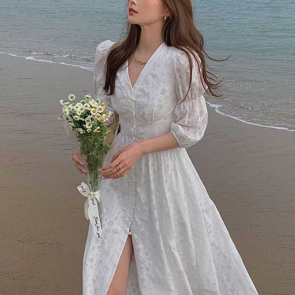 casual dresses french vintage white women v-neck solid floral midi female evening party beach korea summer c4r0, Black;gray
casual dresses french vintage white women v-neck solid floral midi female evening party beach korea summer c4r0, Black;gray