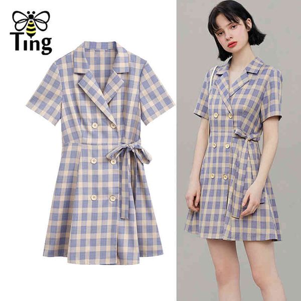 summer sweet egirl plaid skinny lady short mini dress notched collar double breasted bowknot casual vestidos robes 210513, Black;gray
summer sweet egirl plaid skinny lady short mini dress notched collar double breasted bowknot casual vestidos robes 210513, Black;gray