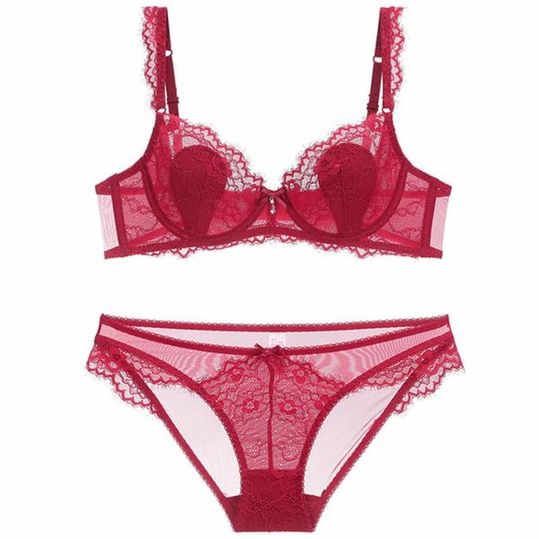 bras sets underwear transparent bra breathable summer comfort lingerie anti-bump europe and america lace set, Red;black
bras sets underwear transparent bra breathable summer comfort lingerie anti-bump europe and america lace set, Red;black
