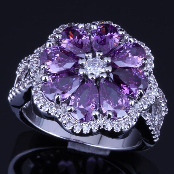 cluster rings rare flower purple cubic zirconia white cz silver plated ring v0089, Golden;silver
cluster rings rare flower purple cubic zirconia white cz silver plated ring v0089, Golden;silver