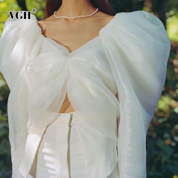 women's blouses & shirts vgh white ruched elegant for women v neck long sleeve patchwork casual females summer clothing 2021 fashion st
women's blouses & shirts vgh white ruched elegant for women v neck long sleeve patchwork casual females summer clothing 2021 fashion st
