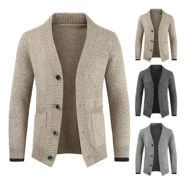 men's jackets buttons closure long sleeve sweater coat stretchy solid color pockets v-neck men knitwear, Black;brown
men's jackets buttons closure long sleeve sweater coat stretchy solid color pockets v-neck men knitwear, Black;brown