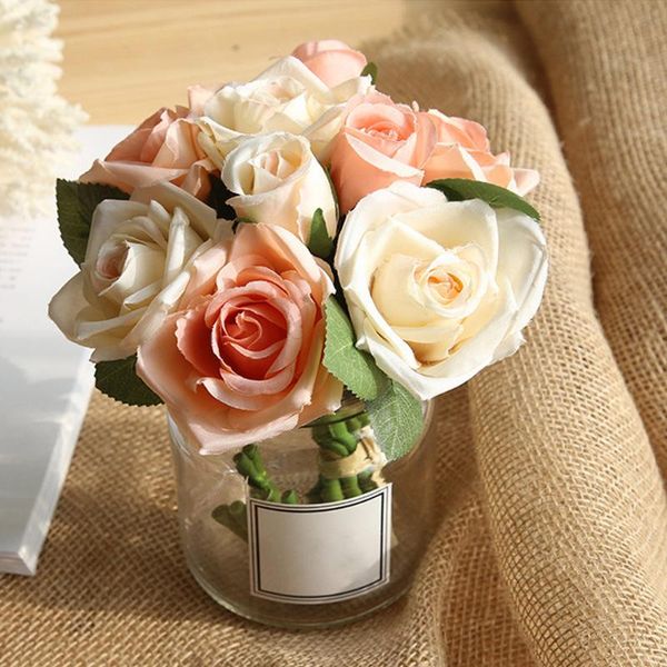 bridal bouquet fake rose flowers silk real touch artificial 6 colors wedding decoration for home garden decorative & wreaths
bridal bouquet fake rose flowers silk real touch artificial 6 colors wedding decoration for home garden decorative & wreaths