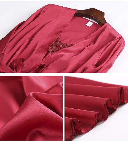 2021brand 1-5pcs suit ladies silk satin pajama set female lace pyjama set sleepwear autumn winter home wear nightwear for women, Black;red
2021brand 1-5pcs suit ladies silk satin pajama set female lace pyjama set sleepwear autumn winter home wear nightwear for women, Black;red