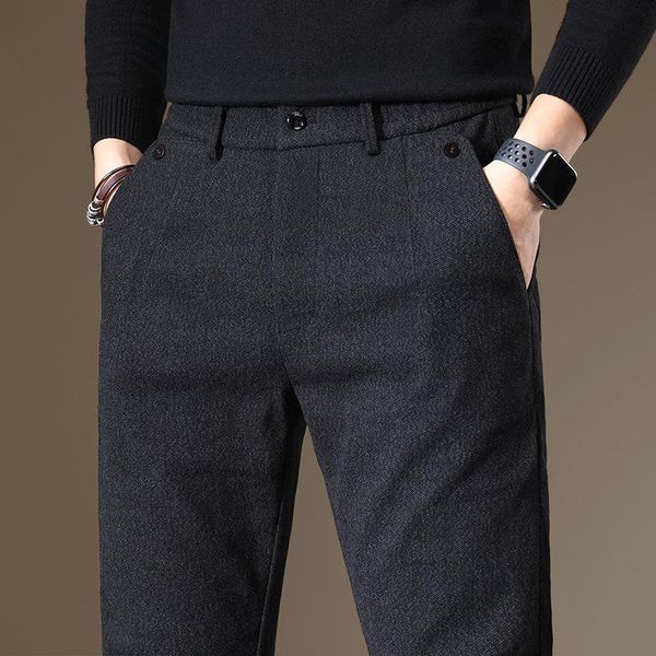 men's pants 2021 autumn and winter thick straight business casual volcanic rock fabric warm trousers male brand, Black
men's pants 2021 autumn and winter thick straight business casual volcanic rock fabric warm trousers male brand, Black
