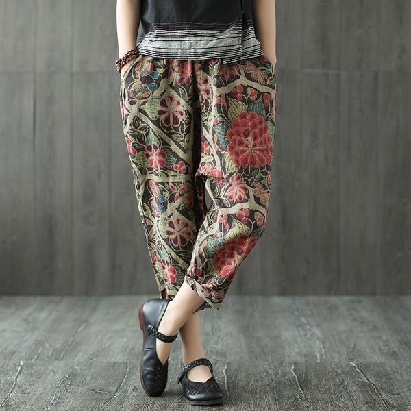 women's pants & capris 2021autumn elastic high waist thin harem casual retro floral nine point loose women wide leg, Black;white
women's pants & capris 2021autumn elastic high waist thin harem casual retro floral nine point loose women wide leg, Black;white