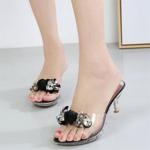 fashion slippers with heels plus size womens shoes flower summer slipers women rhinestone sandals transparent sandal, Black
fashion slippers with heels plus size womens shoes flower summer slipers women rhinestone sandals transparent sandal, Black