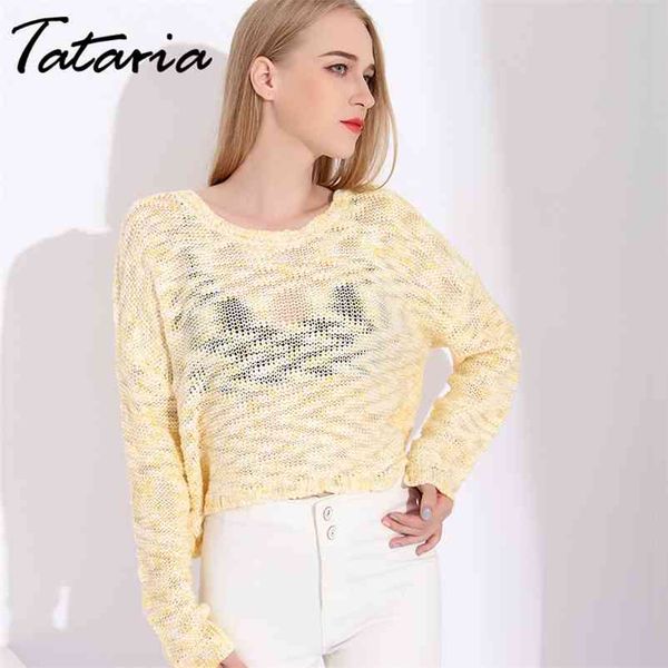 1 women knit crop sweater female cropped sweaters for pullover loose hollow out knitted causal 210514, White;black
1 women knit crop sweater female cropped sweaters for pullover loose hollow out knitted causal 210514, White;black