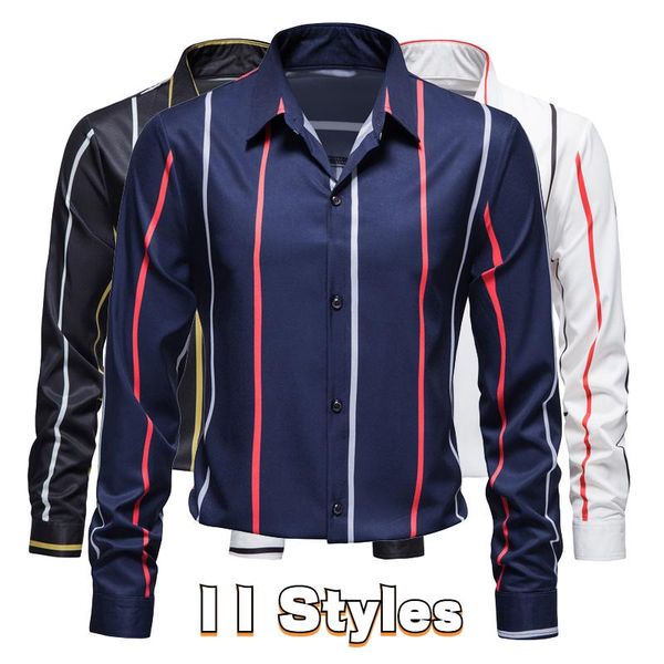 men's casual shirts european code business fashion striped printing spring and autumn long-sleeved, White;black
men's casual shirts european code business fashion striped printing spring and autumn long-sleeved, White;black