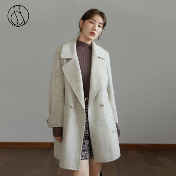 women's wool & blends dushu suit collar black double-sided woolen coat winter light gray temperament thick jackets mid-length simple
women's wool & blends dushu suit collar black double-sided woolen coat winter light gray temperament thick jackets mid-length simple