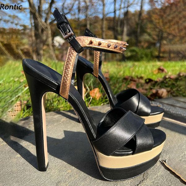 rontic new fashion women sandals platform studded stiletto heels open toe beautiful purple blue party shoes us size 5-20, Black
rontic new fashion women sandals platform studded stiletto heels open toe beautiful purple blue party shoes us size 5-20, Black