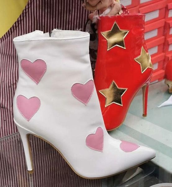 boots lady patched pentagram star pink heart ankle gladiator thin high party woman patent leather motorcycle, Black
boots lady patched pentagram star pink heart ankle gladiator thin high party woman patent leather motorcycle, Black