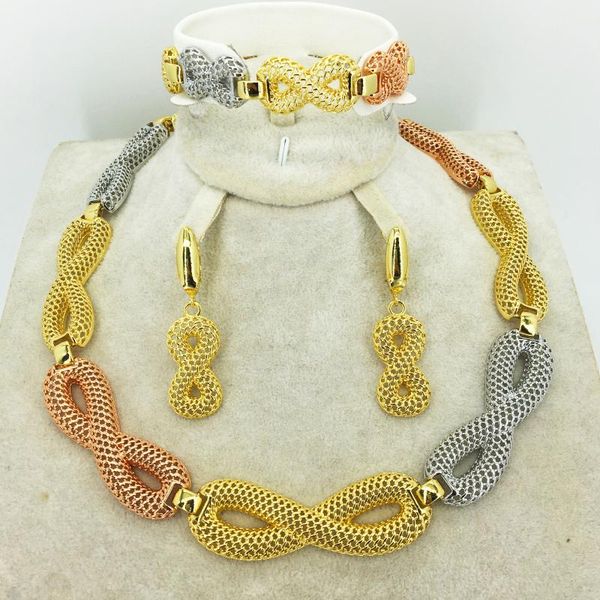 earrings & necklace italian gold colored jewelry for women's african bead fashion bracelet, Silver
earrings & necklace italian gold colored jewelry for women's african bead fashion bracelet, Silver