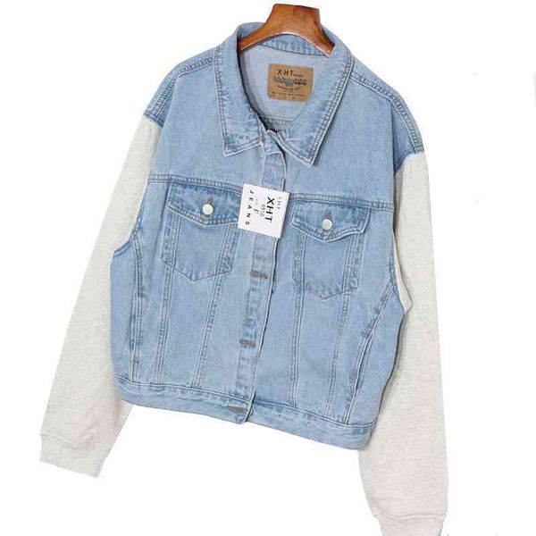 women's jackets vintage denim jacket women splice long sleeve spring autumn fake two jeans coat ladies outerwear student plus ekt2, Black;brown
women's jackets vintage denim jacket women splice long sleeve spring autumn fake two jeans coat ladies outerwear student plus ekt2, Black;brown