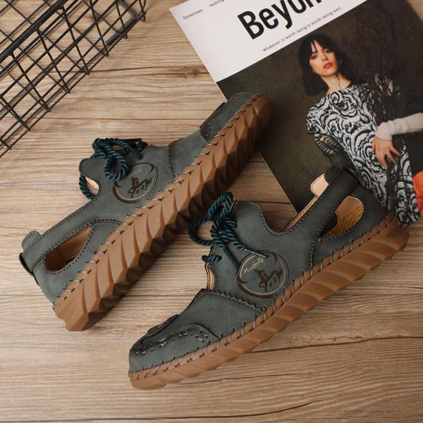 sandals women genuine leather summer closed toe ladies roman shoes large size 35-43, Black
sandals women genuine leather summer closed toe ladies roman shoes large size 35-43, Black