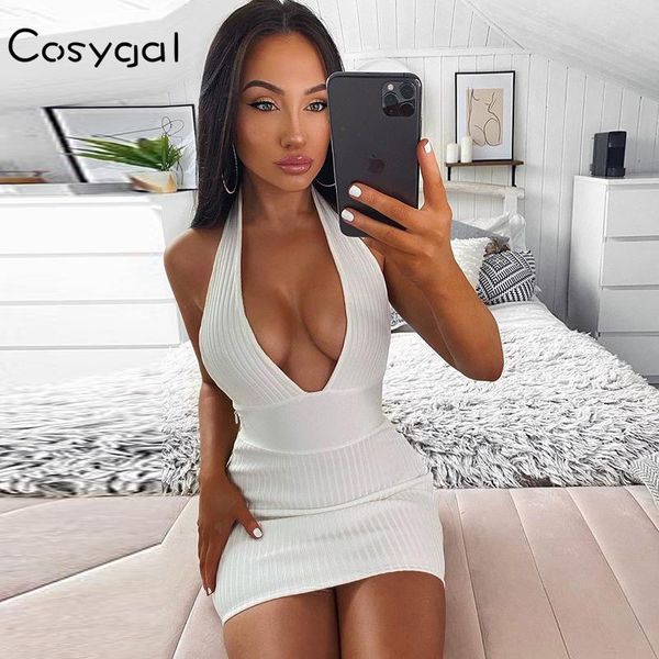 white knitted dress deep v-neck sleeveless party club summer halter mini bodycon women vestidos 2021 casual dresses, Black;gray
white knitted dress deep v-neck sleeveless party club summer halter mini bodycon women vestidos 2021 casual dresses, Black;gray