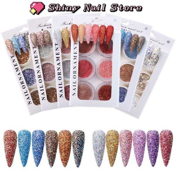 nail glitter 6pcs colorful colors sandy powder shiny luxury sparkles art sequins pigment flakes dust 3d decorations snlf10, Silver;gold
nail glitter 6pcs colorful colors sandy powder shiny luxury sparkles art sequins pigment flakes dust 3d decorations snlf10, Silver;gold