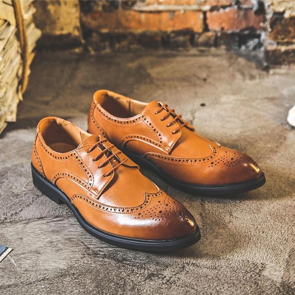 dress shoes yomior fashion vintage men casual formal leather business wedding loafers pointed toe italian brogue, Black
dress shoes yomior fashion vintage men casual formal leather business wedding loafers pointed toe italian brogue, Black